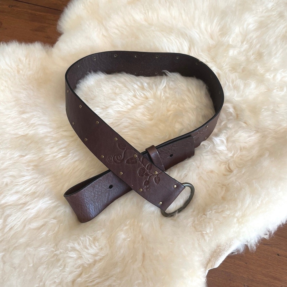 Vintage Tooled Leather Belt